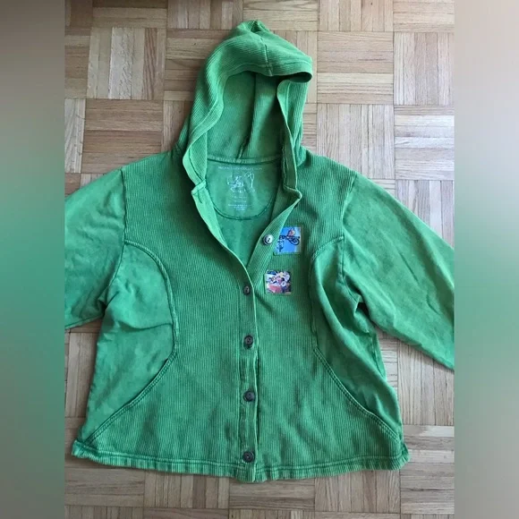 Michael Leu Collection (Boutique) Sweater Cardigan, 100% Cotton, Sweet Pea - XL - Picture 12 of 12